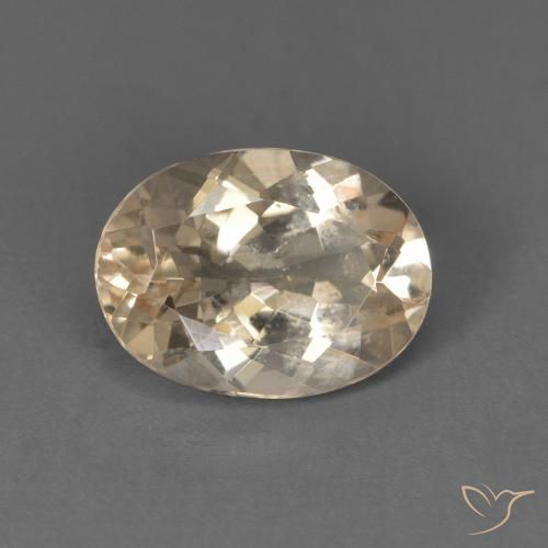 1.17ct Natural Light Neutral Orange Morganite, Oval, VS