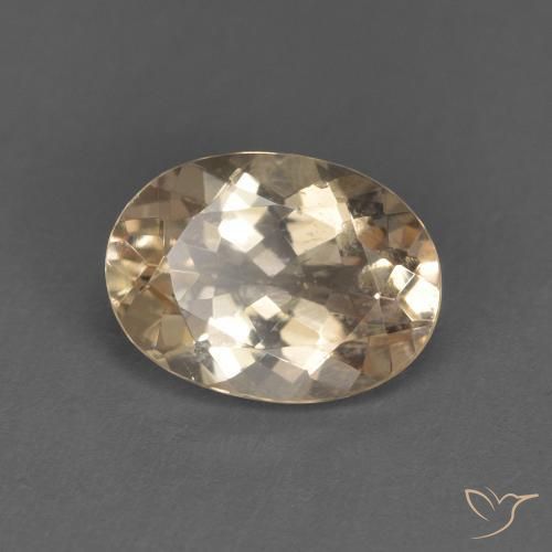 1.17 ct Orange Morganite Stone, Natural Morganite in Oval Facet Shape for Sale