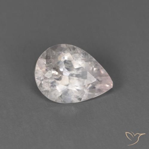 0.53 ct Pink Morganite Stone, Natural Morganite in Pear Facet Shape for Sale