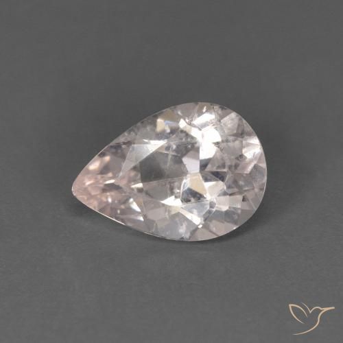 0.65ct Natural Salmon Pink Morganite, Pear Shape, VS