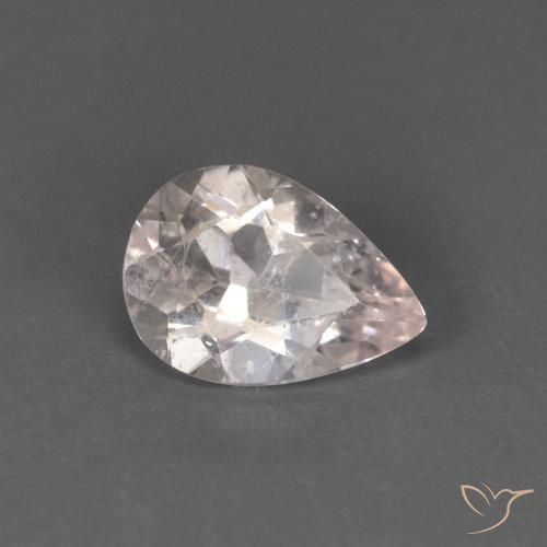 0.65 ct Pink Morganite Stone, Natural Morganite in Pear Facet Shape for Sale