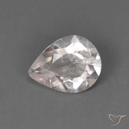 0.52 ct Pink Morganite Stone, Natural Morganite in Pear Facet Shape for Sale