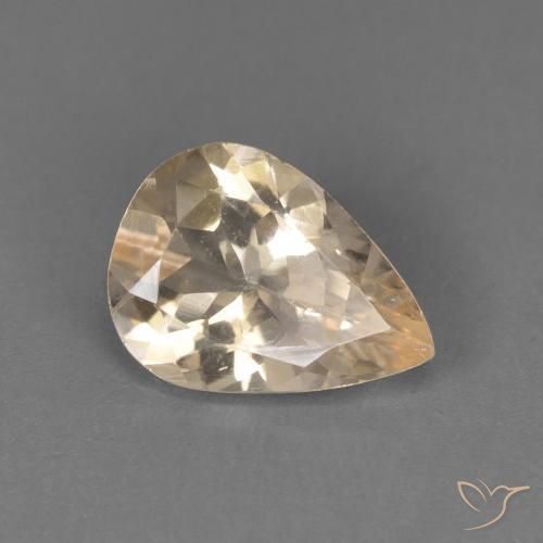 0.89 ct Orange Morganite Stone, Natural Morganite in Pear Facet Shape for Sale