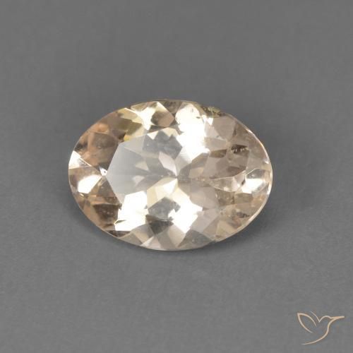 0.89 ct Orange Morganite Stone, Natural Morganite in Oval Facet Shape for Sale