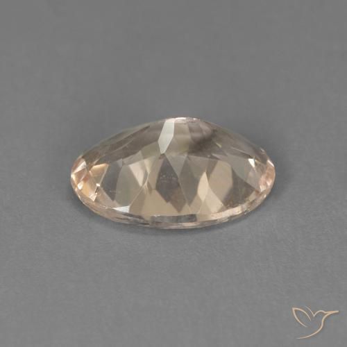 Morganite Gemstone in 7.7 x 5.7 mm Size for Sale, Morganite Stone in Light Neutral Orange Color
