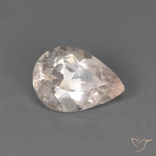 0.82 ct Pink Morganite Stone, Natural Morganite in Pear Facet Shape for Sale