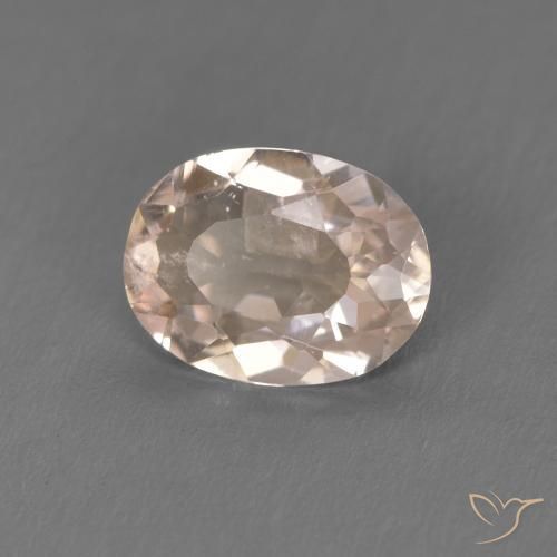 0.77 ct Pink Morganite Stone, Natural Morganite in Oval Facet Shape for Sale