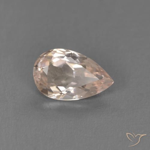 0.62 ct Pink Morganite Stone, Natural Morganite in Pear Facet Shape for Sale
