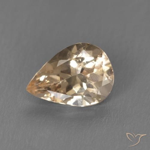 0.83 ct Orange Morganite Gemstone, Morganite Gem in Pear Facet Shape for Sale.