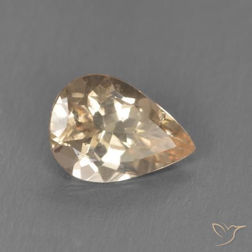 0.83 ct Orange Morganite Stone, Natural Morganite in Pear Facet Shape for Sale
