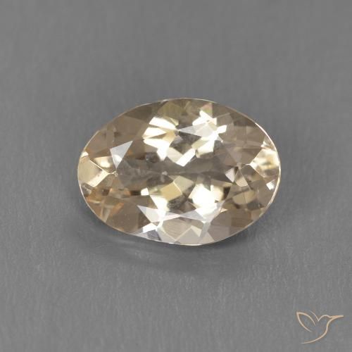 0.93 ct Orange Morganite Gemstone, Morganite Gem in Oval Facet Shape for Sale.