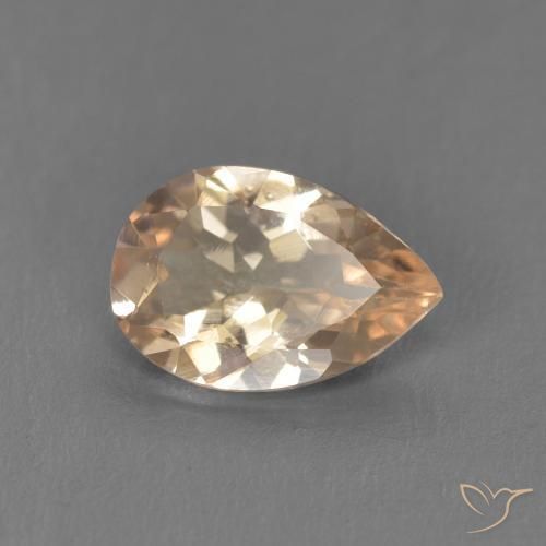 0.78 ct Orange Morganite Stone, Natural Morganite in Pear Facet Shape for Sale