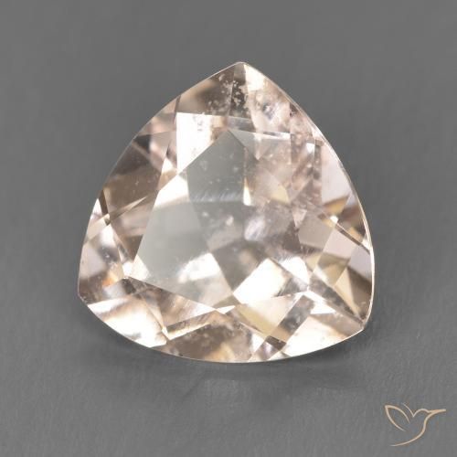 3.53 ct Pink Morganite Stone, Natural Morganite in Trillion Facet Shape for Sale