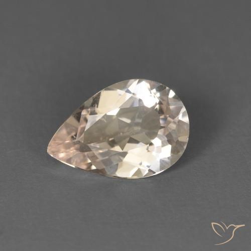 0.52 ct Pink Morganite Stone, Natural Morganite in Pear Facet Shape for Sale