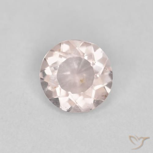 0.31 ct Pink Morganite Gemstone, Morganite Gem in Round Facet Shape for Sale.