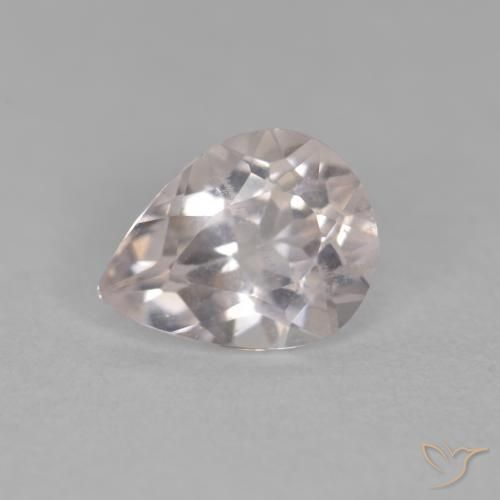 0.69ct Natural Medium Light-Pink Morganite, Pear Shape, VS