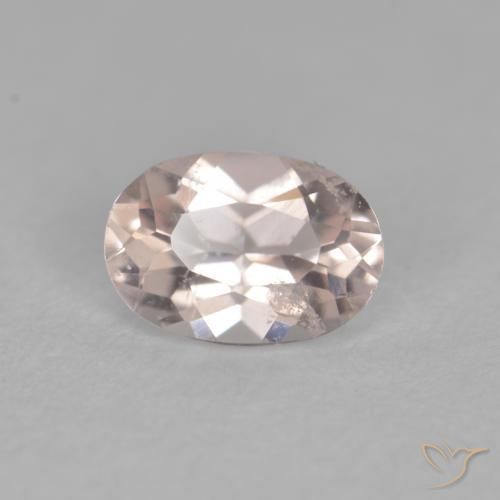 0.38 ct Pink Morganite Stone, Natural Morganite in Oval Facet Shape for Sale