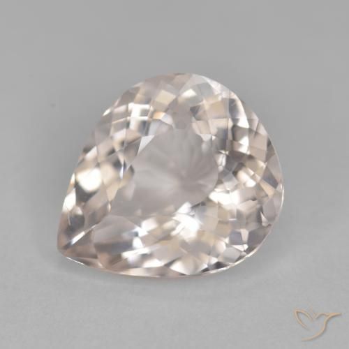 3.35ct Natural Salmon Pink Morganite, Pear Shape, VVS-VS