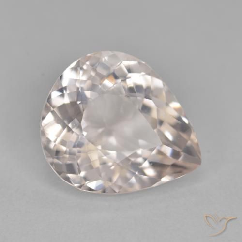 3.35 ct Pink Morganite Stone, Natural Morganite in Pear Facet Shape for Sale