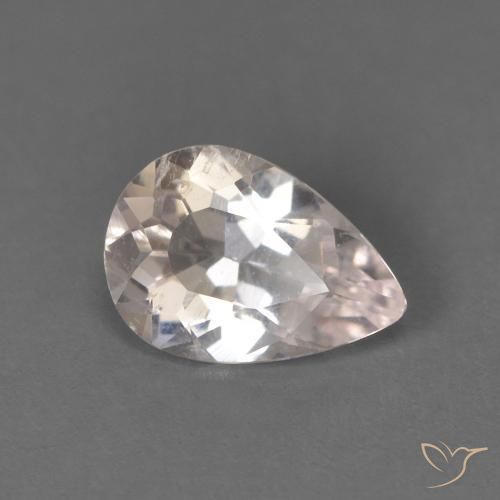 0.51ct Natural Very Light Pink Morganite, Pear Shape, VS