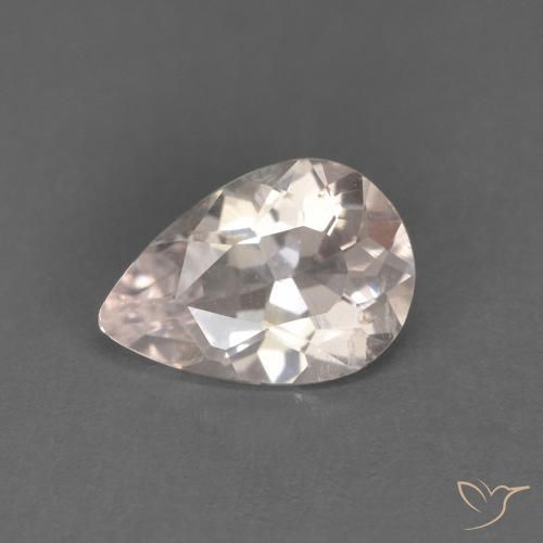 0.51 ct Pink Morganite Stone, Natural Morganite in Pear Facet Shape for Sale