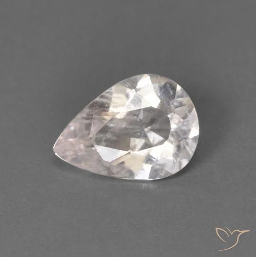 0.42ct Natural Very Light Pink Morganite, Pear Shape, VS