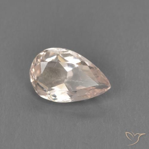 0.39ct Natural Medium Pink Morganite, Pear Shape, VVS-VS