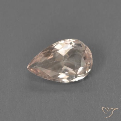 0.39 ct Pink Morganite Stone, Natural Morganite in Pear Facet Shape for Sale