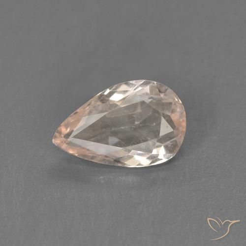0.32ct Natural Salmon Pink Morganite, Pear Shape, VVS-VS