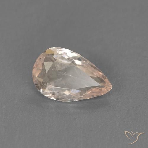 0.32 ct Pink Morganite Stone, Natural Morganite in Pear Facet Shape for Sale