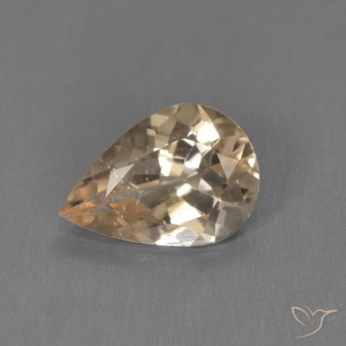 0.80ct Natural Gold Morganite, Pear Shape, VS