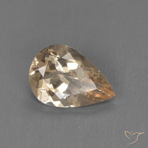 0.80 ct Golden Morganite Stone, Natural Morganite in Pear Facet Shape for Sale