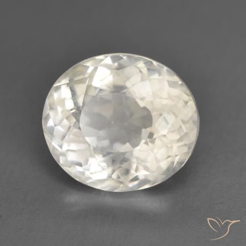 5.60 ct White Morganite Stone, Natural Morganite in Oval Facet Shape for Sale