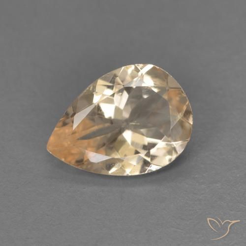 0.82 ct Orange Morganite Gemstone, Morganite Gem in Pear Facet Shape for Sale.