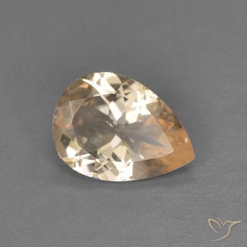 0.82 ct Orange Morganite Stone, Natural Morganite in Pear Facet Shape for Sale