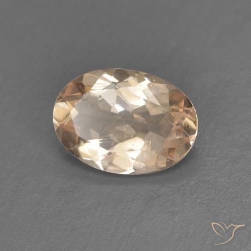 0.91 ct Orange Morganite Stone, Natural Morganite in Oval Facet Shape for Sale
