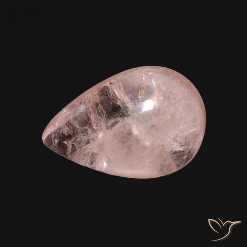 3.63ct Natural Medium Pink Morganite, Pear Shape, Transparent