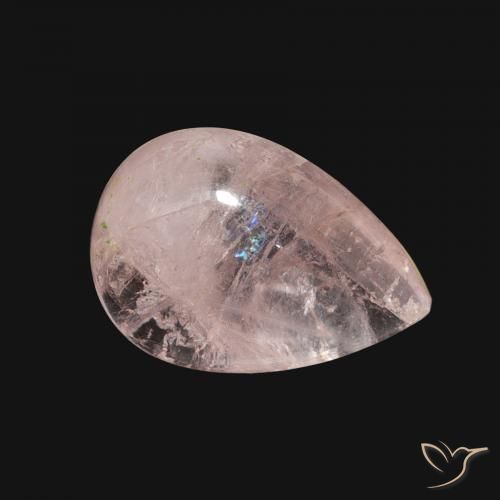 5.89 ct Pink Morganite Stone, Natural Morganite in Pear Cabochon Shape for Sale