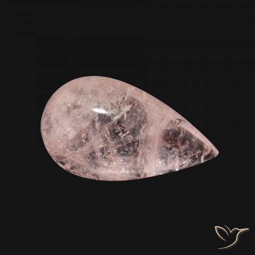 3.59 ct Pink Morganite Stone, Natural Morganite in Pear Cabochon Shape for Sale