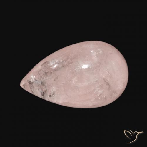 3.67 ct Pink Morganite Gemstone, Morganite Gem in Pear Cabochon Shape for Sale.