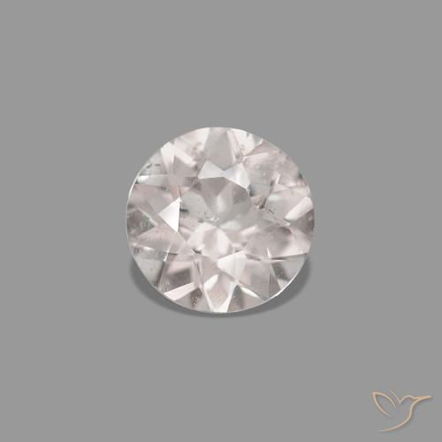 0.21 ct Pink Morganite Gemstone, Morganite Gem in Round Facet Shape for Sale.