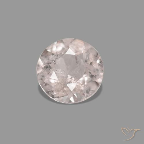 0.36 ct Pink Morganite Gemstone, Morganite Gem in Round Facet Shape for Sale.