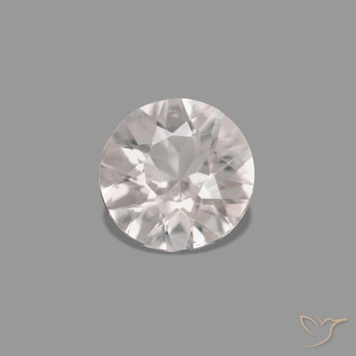 0.22 ct Pink Morganite Gemstone, Morganite Gem in Round Facet Shape for Sale.