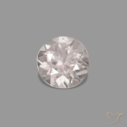 0.20 ct Pink Morganite Gemstone, Morganite Gem in Round Facet Shape for Sale.