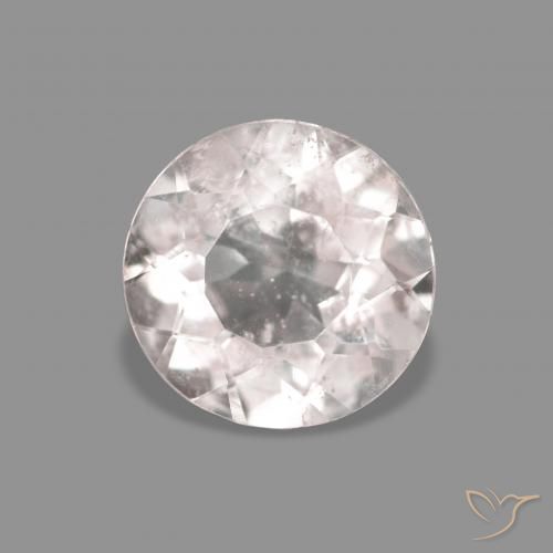 0.52ct Natural Very Light Pink Morganite, Round, VS-SI