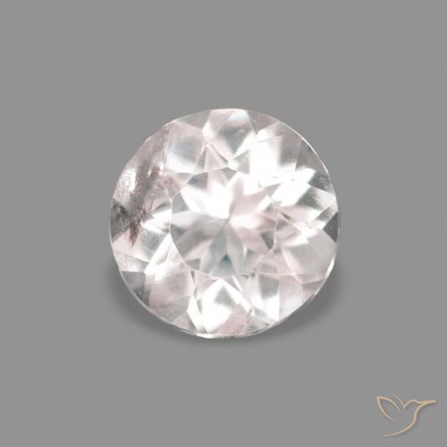 0.18ct Natural Very Light Pink Morganite, Round, VS
