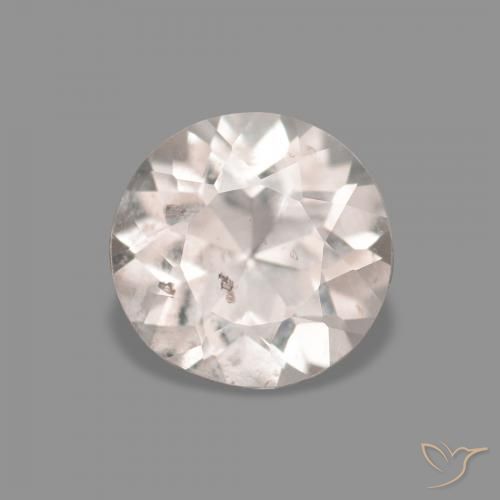 0.36ct Natural Very Light Pink Morganite, Round, VS