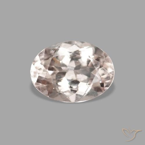0.75ct Natural Very Light Pink Morganite, Oval, VVS-VS