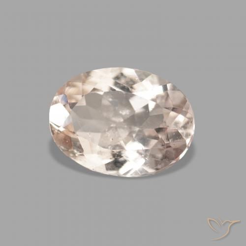 0.96 ct Pink Morganite Stone, Natural Morganite in Oval Facet Shape for Sale