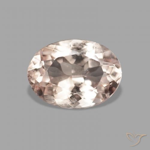 0.95ct Natural Medium Light-Pink Morganite, Oval, VVS-VS